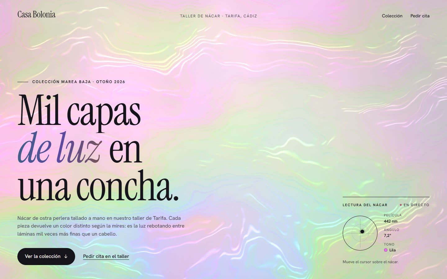 Lo que generó la IA con el prompt Completo de Nácar iridiscente