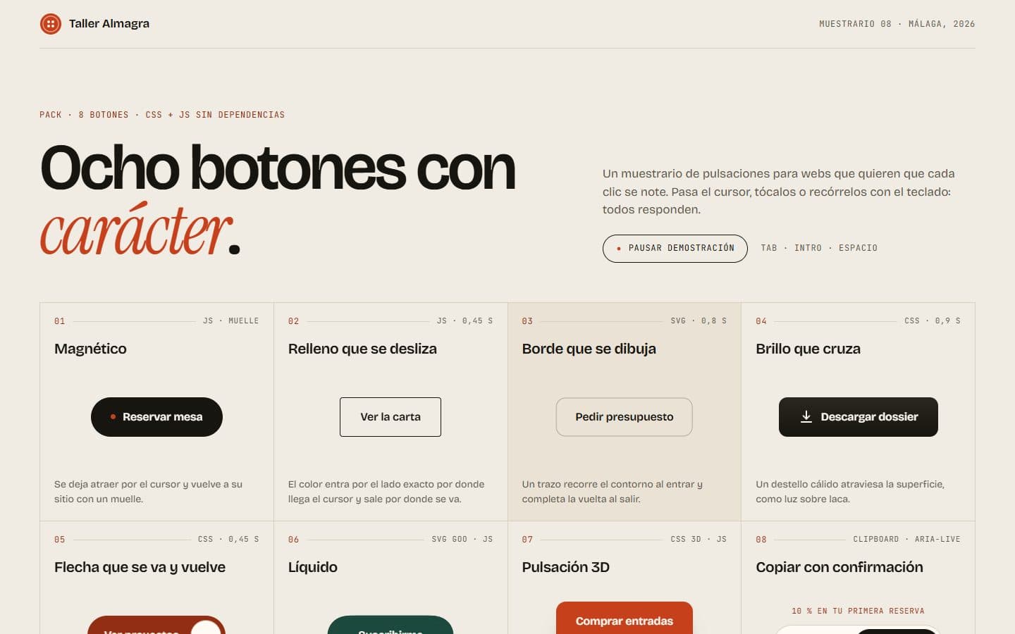 Lo que generó la IA con el prompt Lite de Pack de 8 botones con carácter