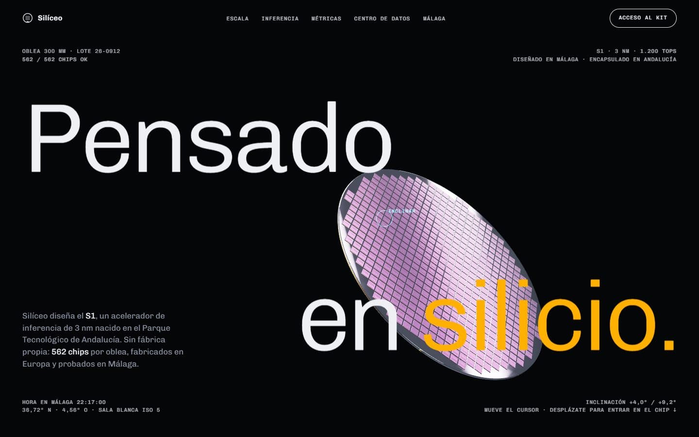 Lo que generó la IA con el prompt Completo de Silíceo · chips de inferencia de 3 nm